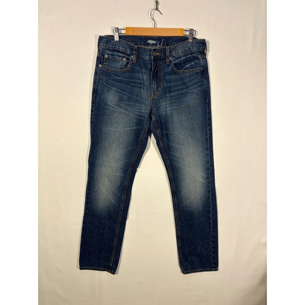 Minimalist Casual Classic Old Navy Slim Jeans Mens 33x32 Medium Wash Blue